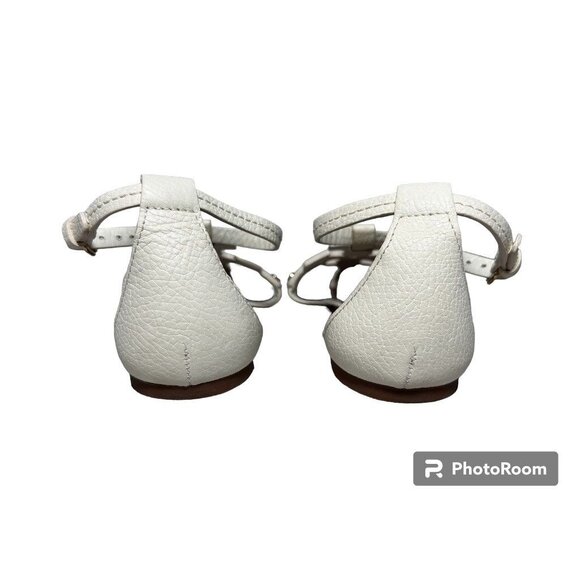 Tory Burch Phoebe Logo Thong Leather Flat Sandal in Ivory - Size 9M - Picture 6 of 9